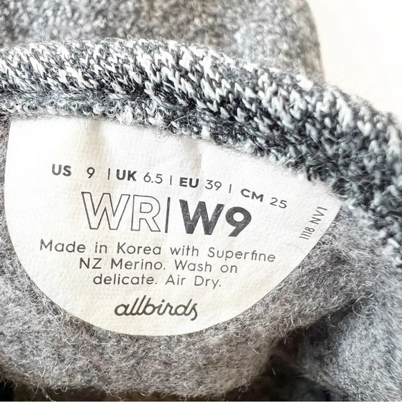 Allbirds Gray Wool Runners Trainers Women’s‎ Size 9 Lace Up Comfortable Shoes - Picture 4 of 10